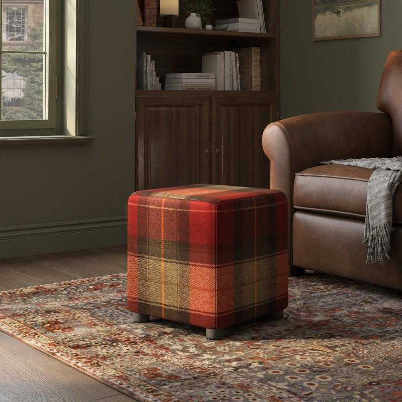 Tartan Cube Seating | Footstools Direct | Quality Extra Seating