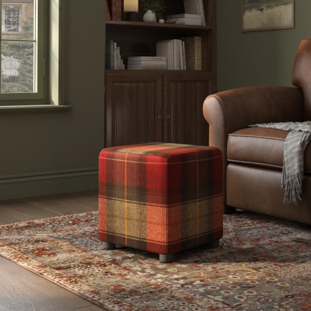 Tartan Cube Seating | Footstools Direct | Quality Extra Seating