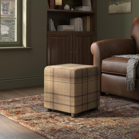 Tartan Cube Seating | Footstools Direct | Quality Extra Seating