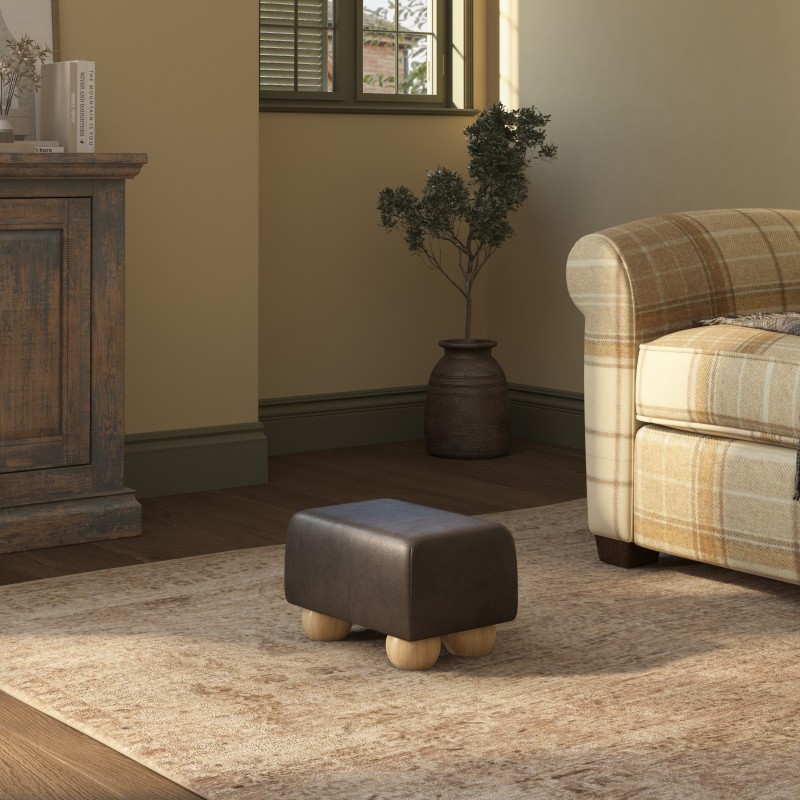 Small Italian Leather Footstools | UK handmade | Footstools Direct