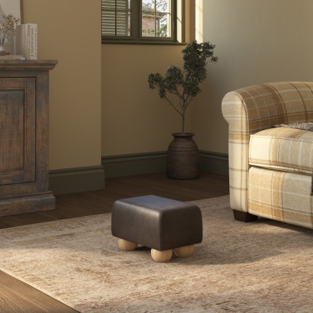 Small Italian Leather Footstools | UK handmade | Footstools Direct