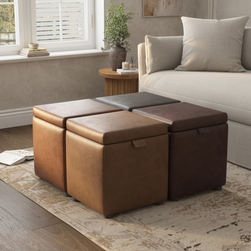 Cube Storage Ottomans Collections | Footstools Direct | Great Value!