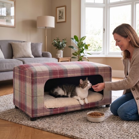 Hide & Rest Pet Tartan Footstool