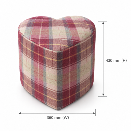 Tartan Heart Shaped Footstool