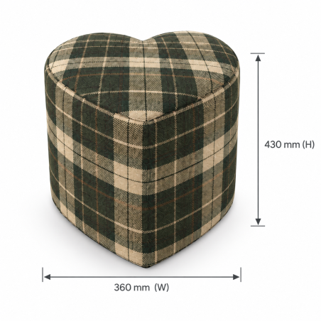 Tartan Heart Shaped Footstool