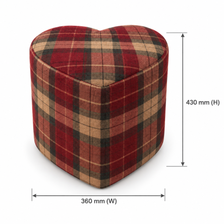 Tartan Heart Shaped Footstool
