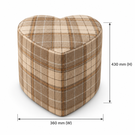 Tartan Heart Shaped Footstool