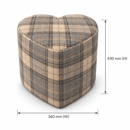 Tartan Heart Shaped Footstool