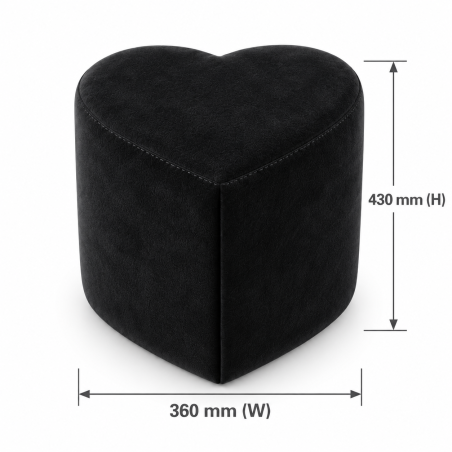 Plush Velvet Heart Shaped Footstool