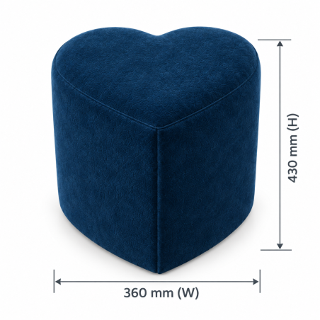 Plush Velvet Heart Shaped Footstool