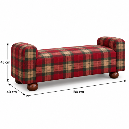 Tartan Chevron Footstool
