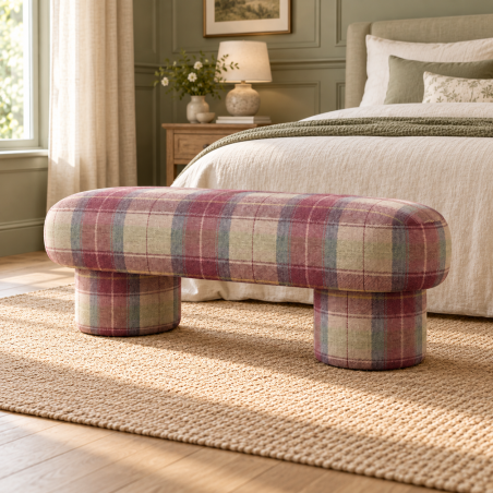 Carousel Tartan Bench | Contemporary Upholstered Seating