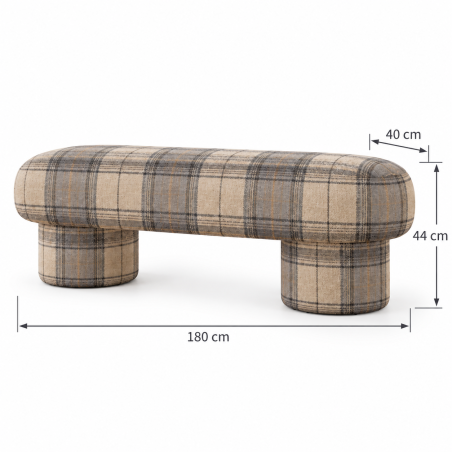 Carousel Tartan Bench | Contemporary Upholstered Seating