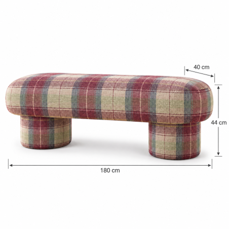 Carousel Tartan Bench | Contemporary Upholstered Seating