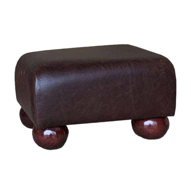 Small Italian Leather Footstools | UK handmade | Footstools Direct