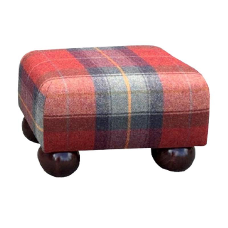 Small Tartan Wool Footstools | UK handmade | Footstools Direct