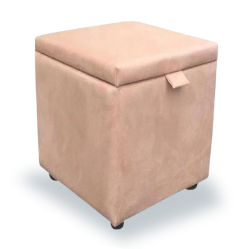 Cube Storage Ottomans Beaver Berwick Fabric (Pink)