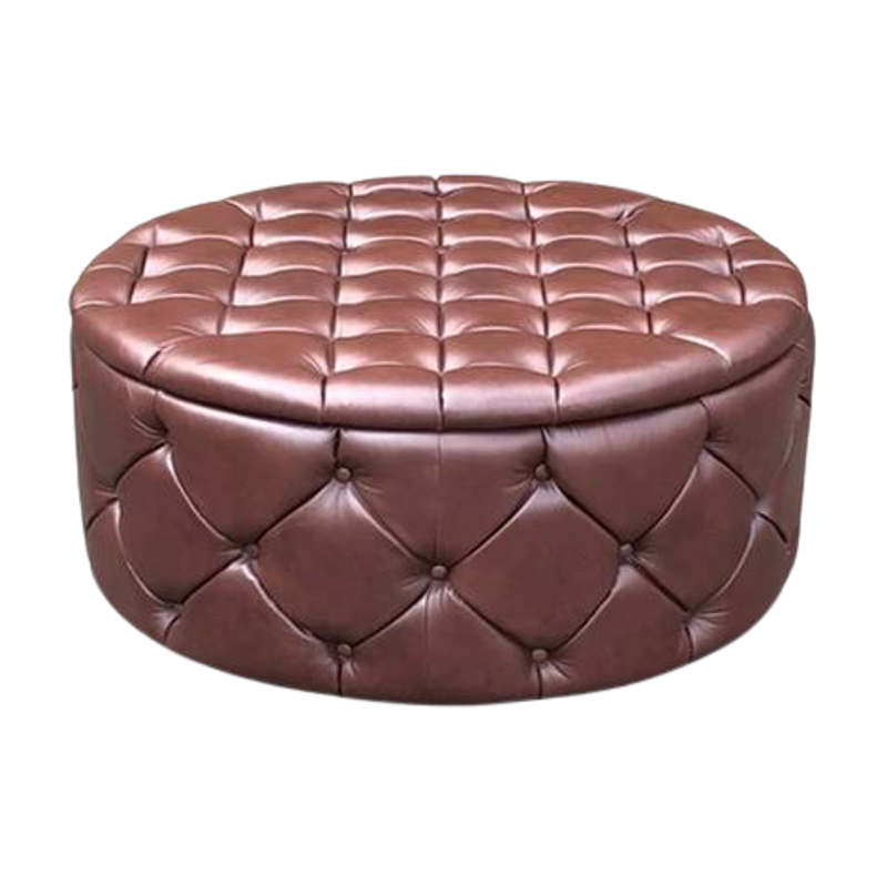 Large Round Ottomans | Footstools Direct |Deep Buttoned