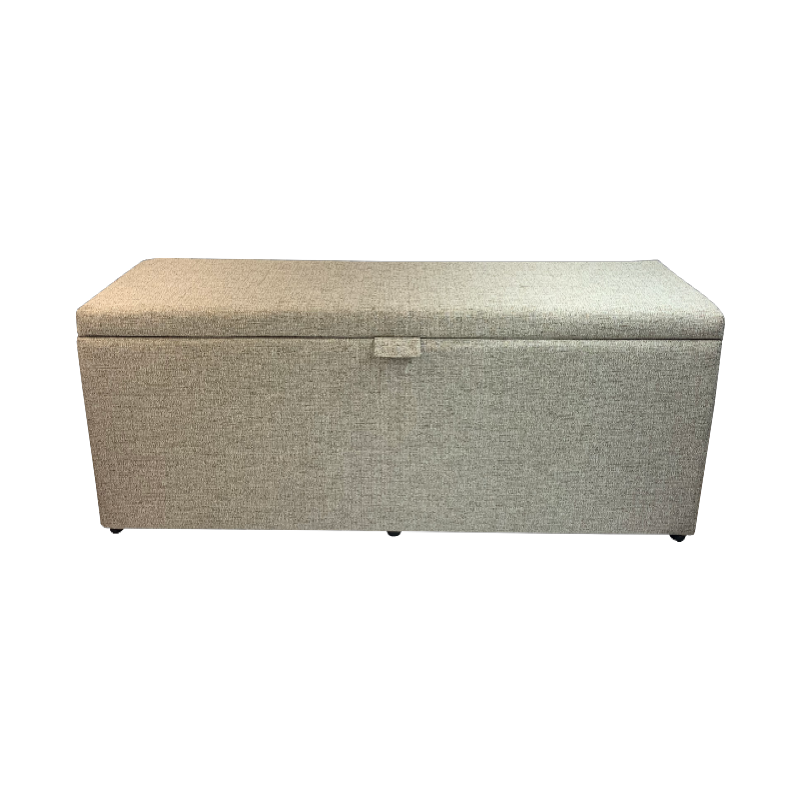 Bedroom Bench Storage Ottomans Mist Weave Fabric (Taupe)