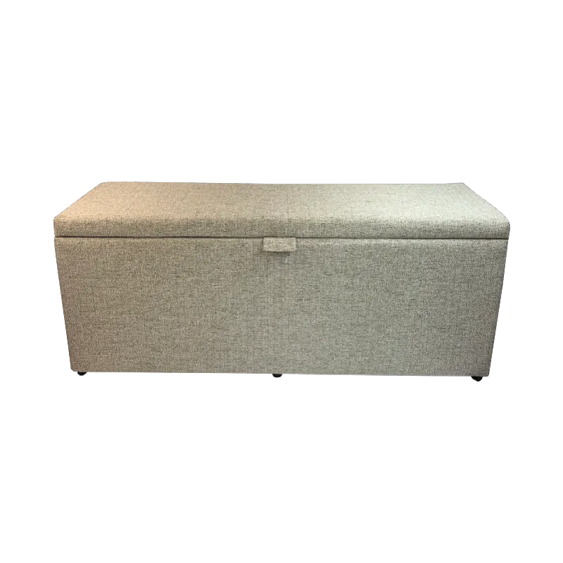 Bedroom Bench Storage Ottomans Mist Weave Fabric (Taupe)