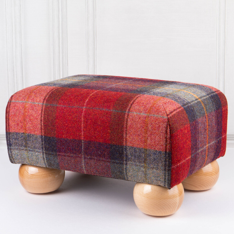 Small Tartan Wool Footstools | UK handmade | Footstools Direct