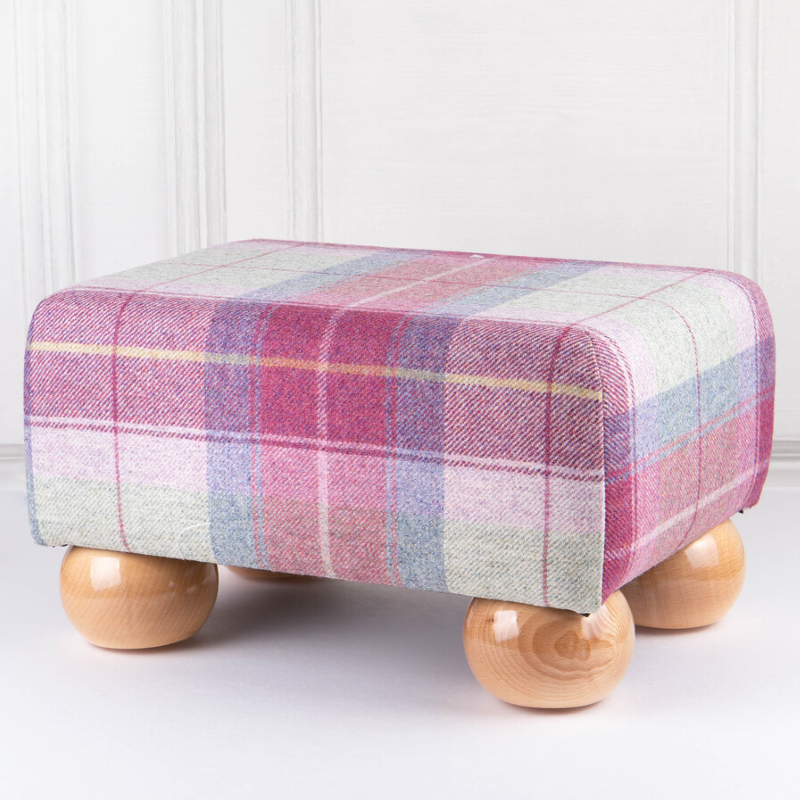 Small Tartan Wool Footstools | UK handmade | Footstools Direct