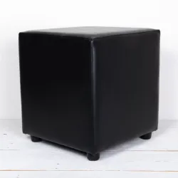Black Faux Leather Cube