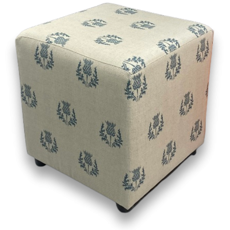 Customer own fabric cube seating | Footstools Direct