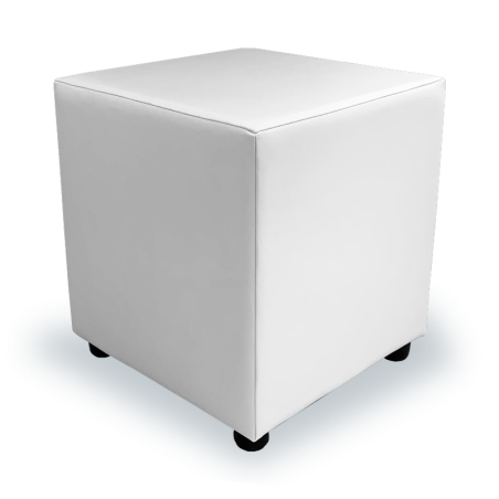White Faux Leather Cube Seating | UK handmade | Footstools Direct