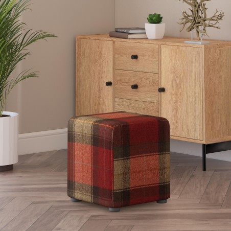 Tartan Cube Seating | Footstools Direct | Quality Extra Seating