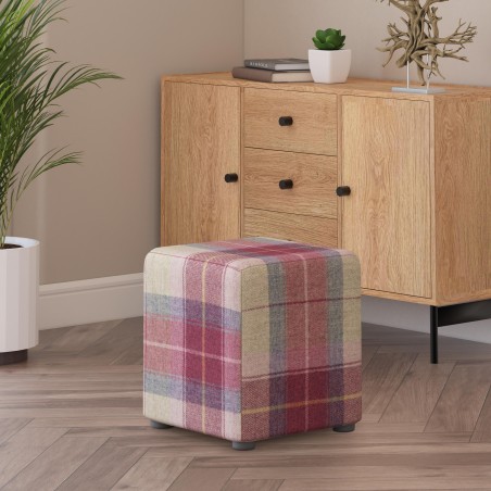 Tartan Cube Seating | Footstools Direct | Quality Extra Seating