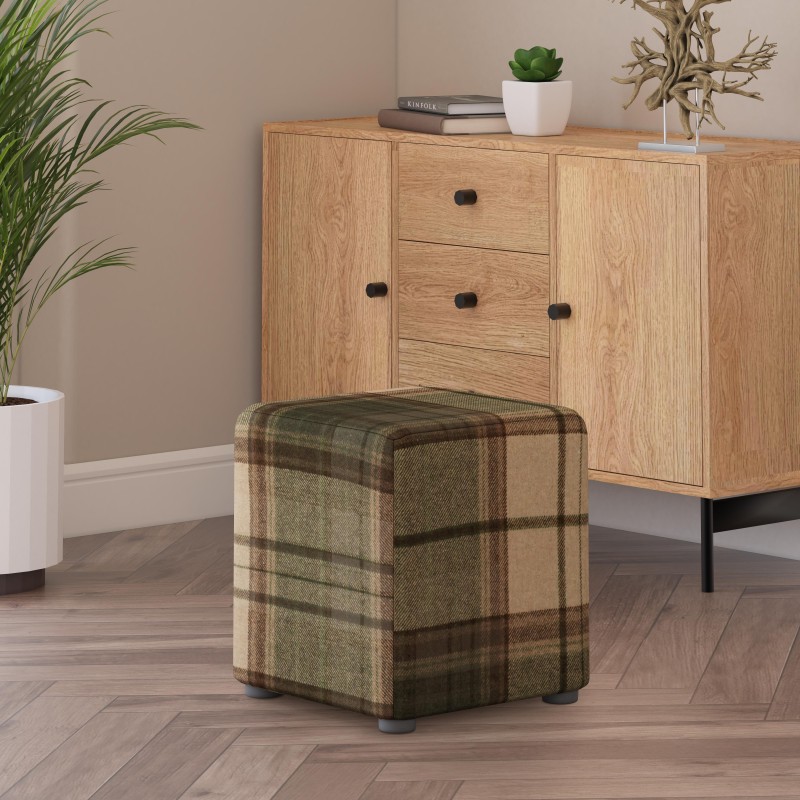 Tartan Cube Seating | Footstools Direct | Quality Extra Seating
