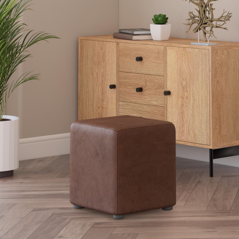 Italian Leather Cube Seats | UK Handmade | Footstools Direct