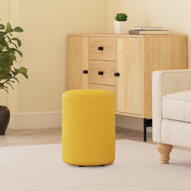 Faux Leather Round Stools | UK Handmade | Footstools Direct