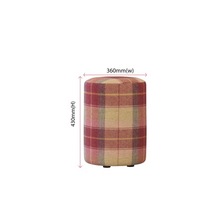 Tartan Round Stools | Footstools Direct | UK handmade