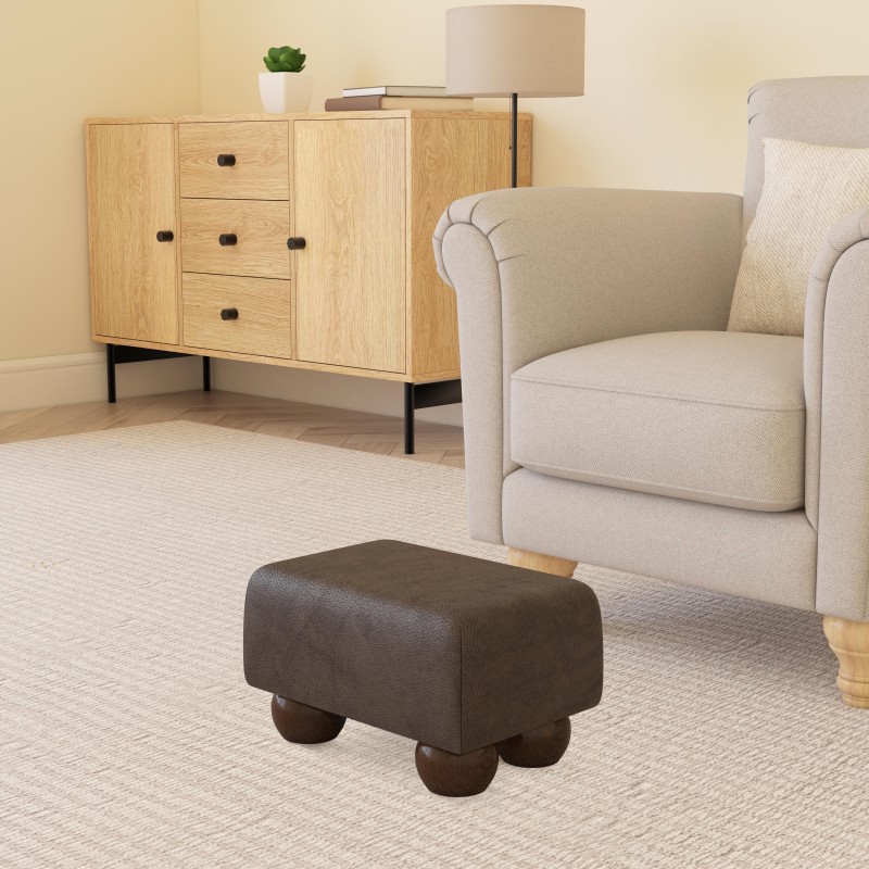 Small Italian Leather Footstools | UK handmade | Footstools Direct