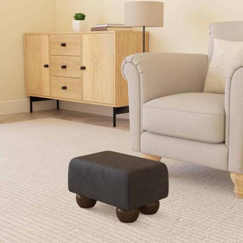 Small Italian Leather Footstools | UK handmade | Footstools Direct