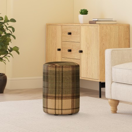 Tartan Round Stools | Footstools Direct | UK handmade