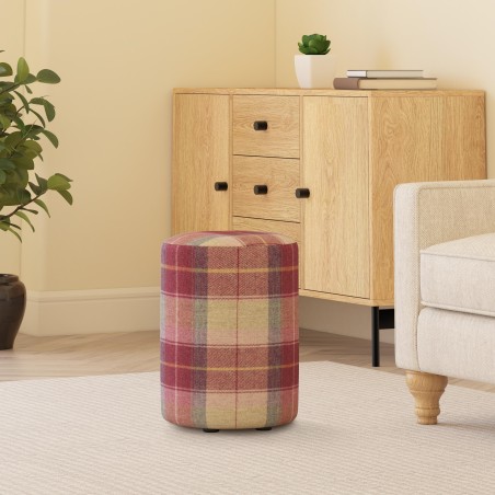 Tartan Round Stools | Footstools Direct | UK handmade