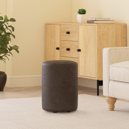 Italian Leather Round Stools | Footstools Direct | UK handmade