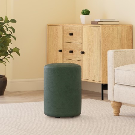 Italian Leather Round Stools | Footstools Direct | UK handmade