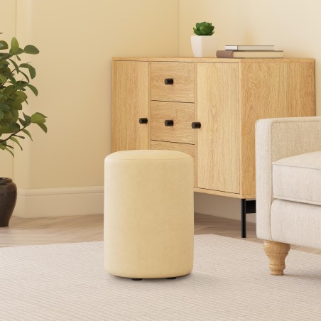 Italian Leather Round Stools | Footstools Direct | UK handmade