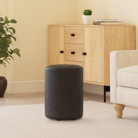 Italian Leather Round Stools | Footstools Direct | UK handmade