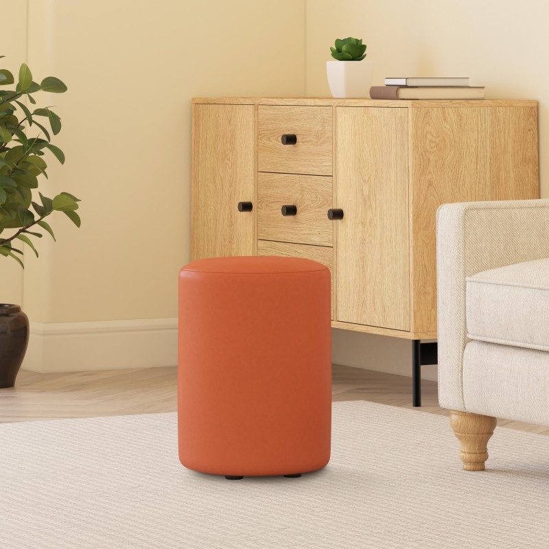 Faux Leather Round Stools | UK Handmade | Footstools Direct