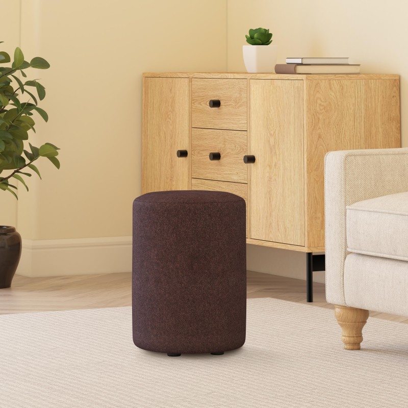 Fabric Round Stool | Pouffe in 100+ colours | Footstools Direct
