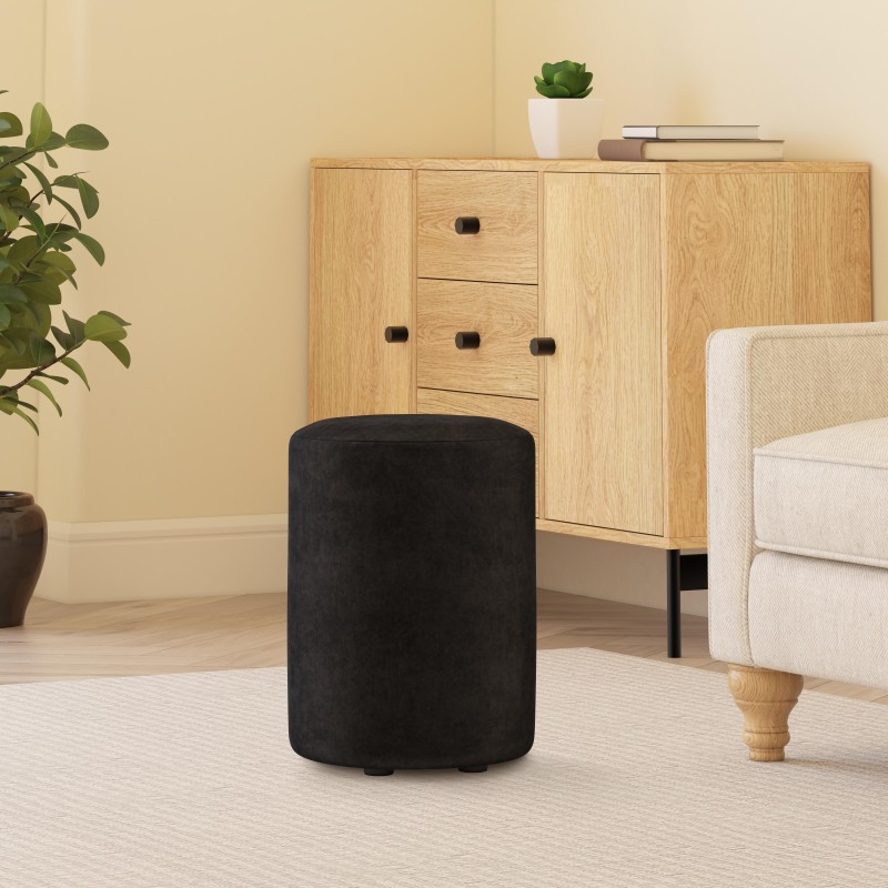 Fabric Round Stool | Pouffe in 100+ colours | Footstools Direct