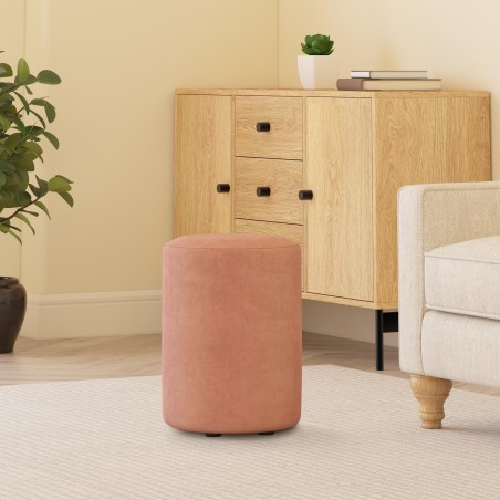 Fabric Round Stool | Pouffe in 100+ colours | Footstools Direct