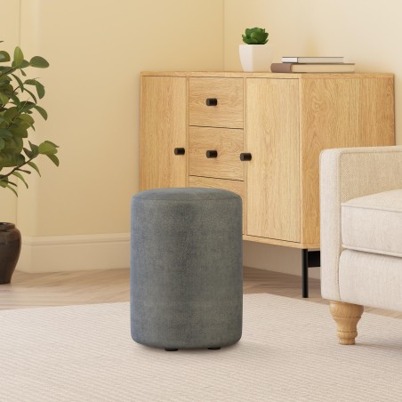 Fabric Round Stool | Pouffe in 100+ colours | Footstools Direct