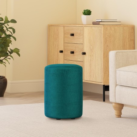 Fabric Round Stool | Pouffe in 100+ colours | Footstools Direct