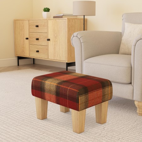 Large Tartan Material Footstools | Footstools Direct | Handmade Goods!